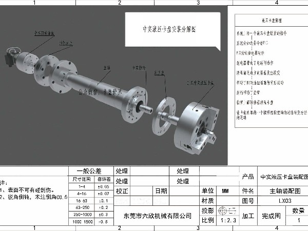 三爪中實液壓卡盤安裝分解圖及工作原理