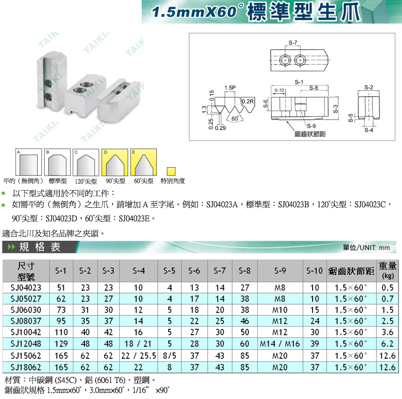 代機(jī)標(biāo)準(zhǔn)油壓生爪軟爪